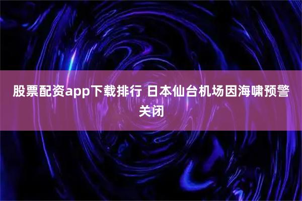 股票配资app下载排行 日本仙台机场因海啸预警关闭